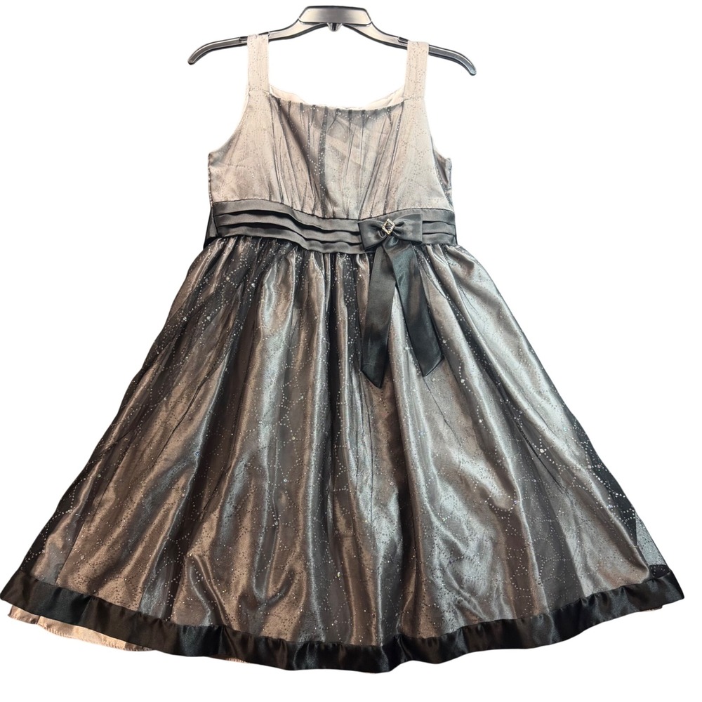 LOVE by Special Occasions Dress Kids Girls 16 Silver‎ Black Glitter Party Formal